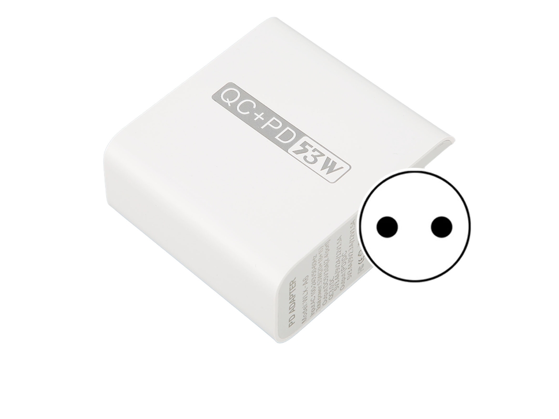 Carregador De Parede Wlx A6 Usb C 53w 4 Portas Qc 3.0 Pd 20w Rápido Para Iphone Tablet Fones