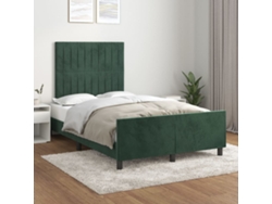 Estructura Cama Sin Colchón Terciopelo Verde Oscuro 120x200 Cm