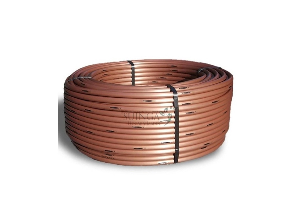 Tubo De Goteo 16Mm Para Enterrar. Goteros Cada 33Cm, Bobina Marrón De 100 Metros SUINGA