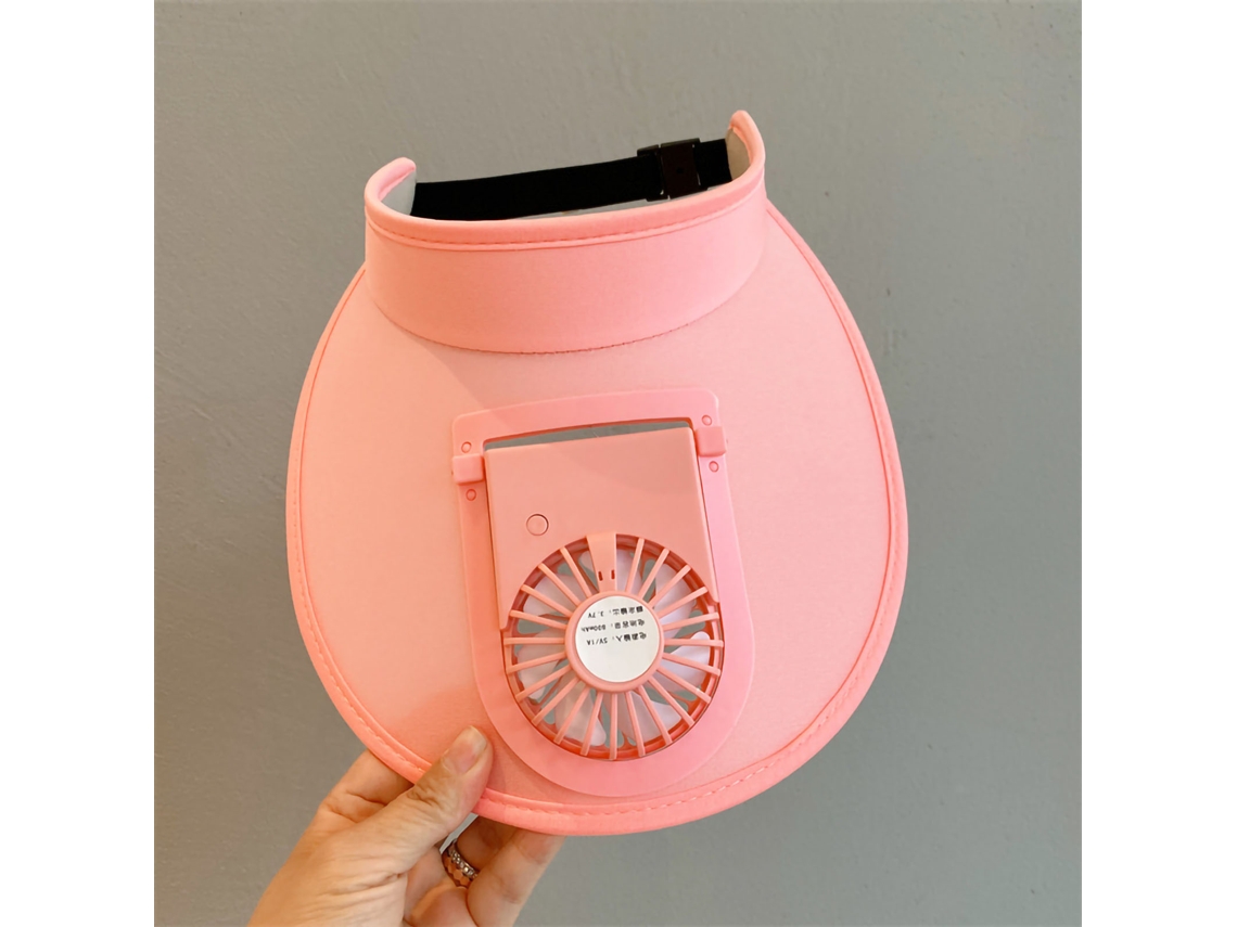 Gorro de verano con ventilador USB recargable - Rosa