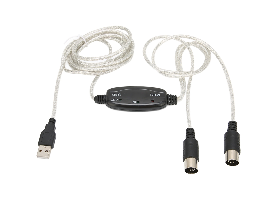 Cabo Conversor Usb Para Midi 16 Canais 2 Em 1 Adaptador Para Pc Windows E Syntetizador