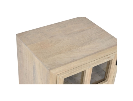 Mesita de Noche HOME ESPRIT Natural Cristal Madera de mango 45 x 35 x 57 cm