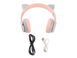 Auriculares Bluetooth Inalámbricos Con Ranura Para Tarjetas Y Lindas Orejas De Gato