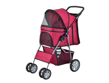 Transportin para Perros PRO.TEC (73 x 46 x 100cm - Acero - Rojo)