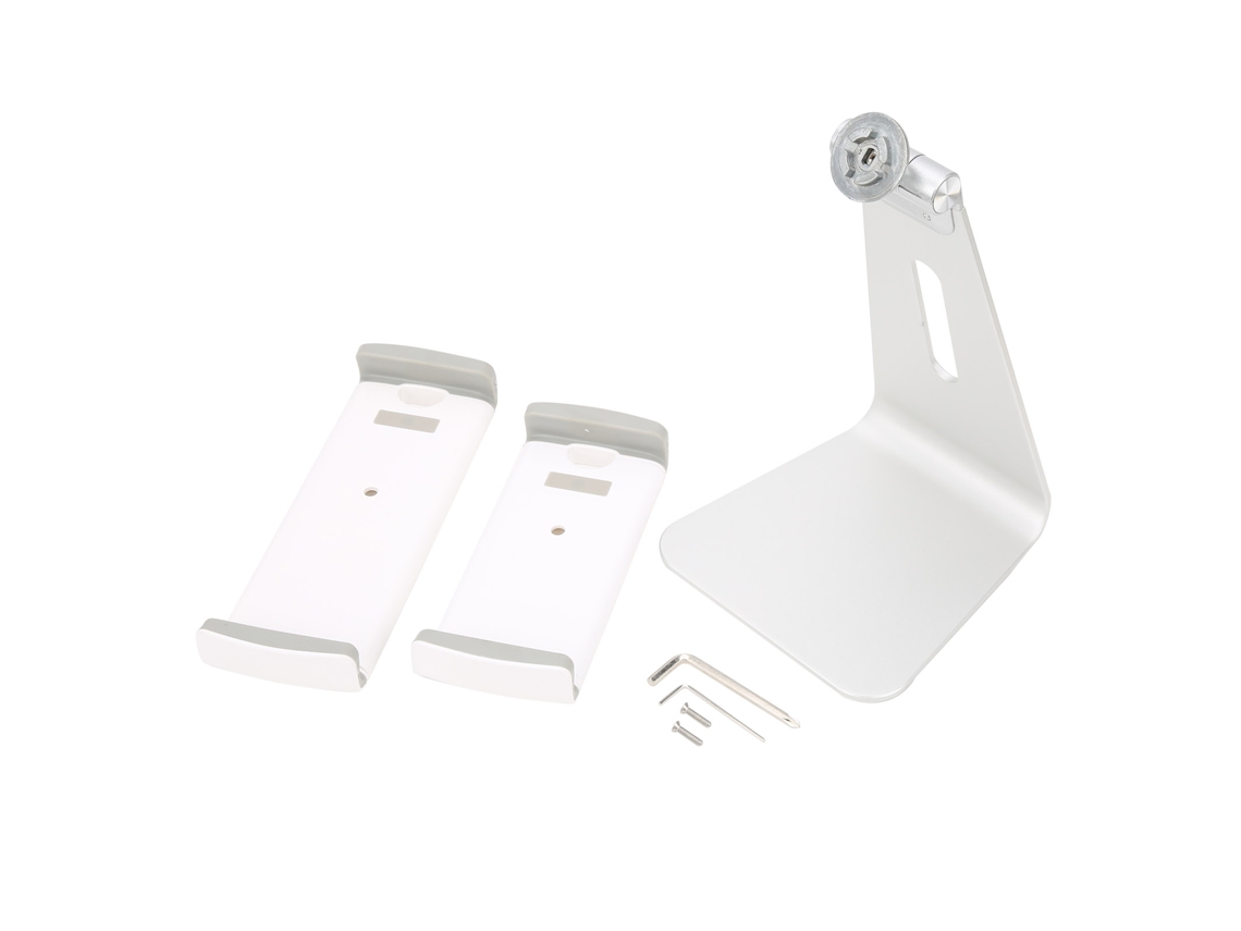 Soporte De Teléfono Plata, Bracket Ajustable De Aleación De Aluminio Giratorio Para Tableta Y Oficina