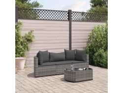 Conjunto de sofás de jardín de 4 piezas DKD Home Decor con cojines de mimbre gris
