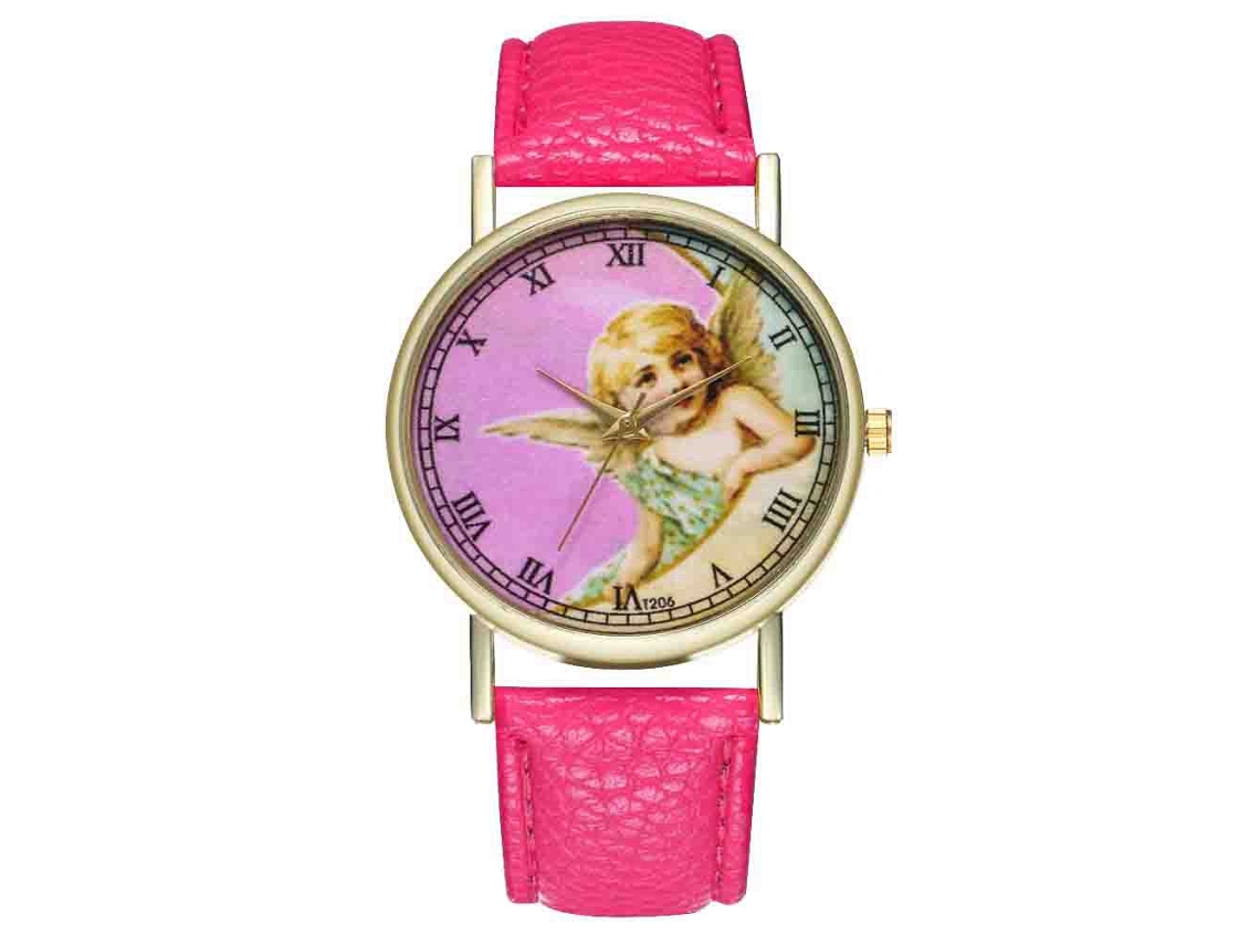 Reloj De Pulsera Para Mujer De Moda Clásico De Cuarzo Ocio Rosa Zhoulianfa