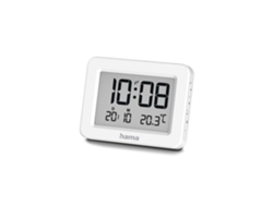 Reloj despertador digital Kos, LCD, blanco