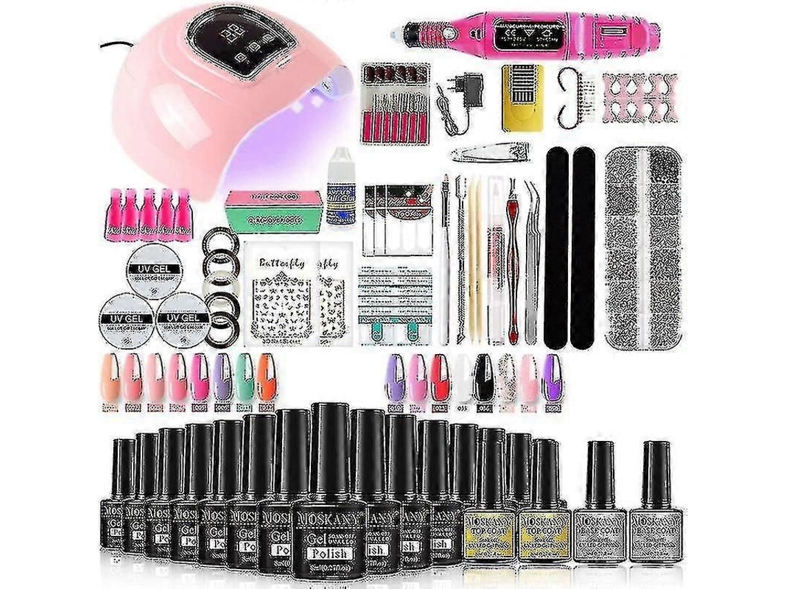 Kit profesional de uñas de gel con lámpara UV de 120 W/54 W y broca, compatible con todas las máquinas de secado de esmalte de gel GOKOCO.