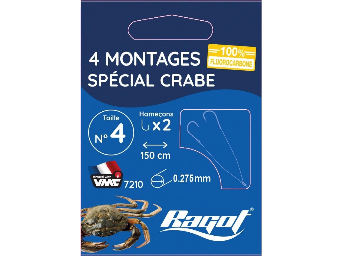 Nylon carnívoro RAGOT Crab Rig H2/0 35 X4