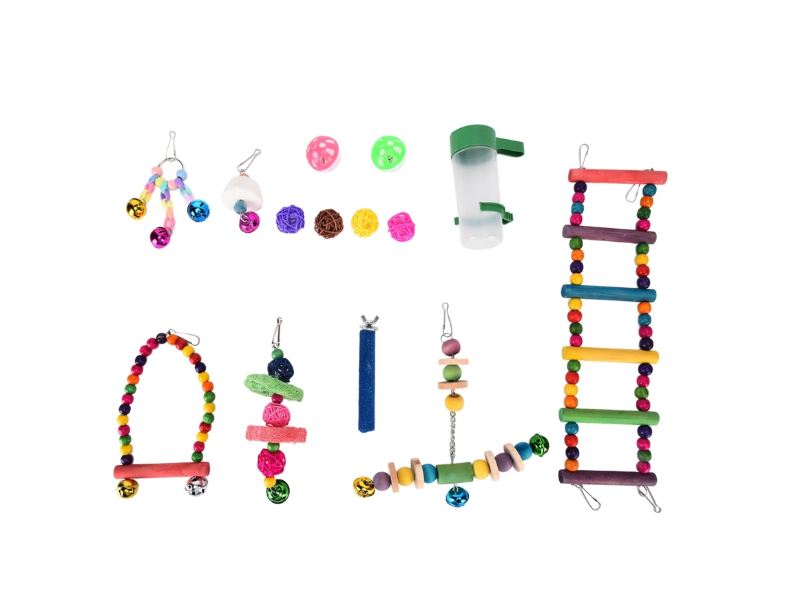 Set De Juguetes Para Aves: Columpios, Masticables Y Juguetes Para Loros Y Jaulas De Mascotas