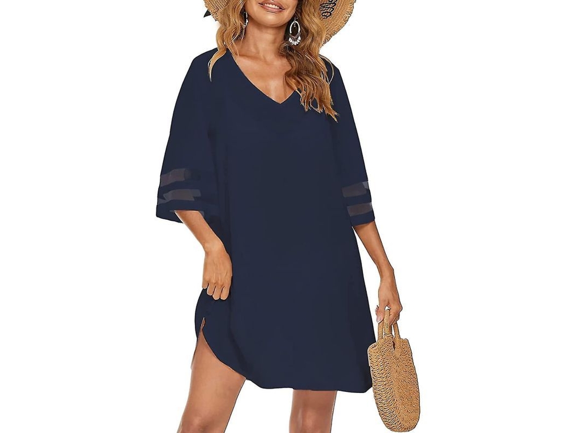 2026-chaqueta De Baño Para Mujer Con Cuello En V, Suelta Y Casual, Ideal Para Playa Y Verano