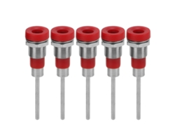 Kit De 5 Conectores Banana De 4 Mm Con Terminales De Latón Niquelado J.40013red Para Equipos De Prueba Electrónicos.