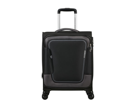 Maleta de Cabina Pulsonic 55Cm con 4 Ruedas Expandible Negro 40.5L AMERICAN TOURISTER