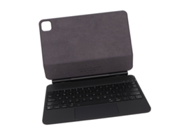 Teclado Bluetooth con panel táctil y cubierta magnética para tableta de 11 pulgadas, negro y dorado claro