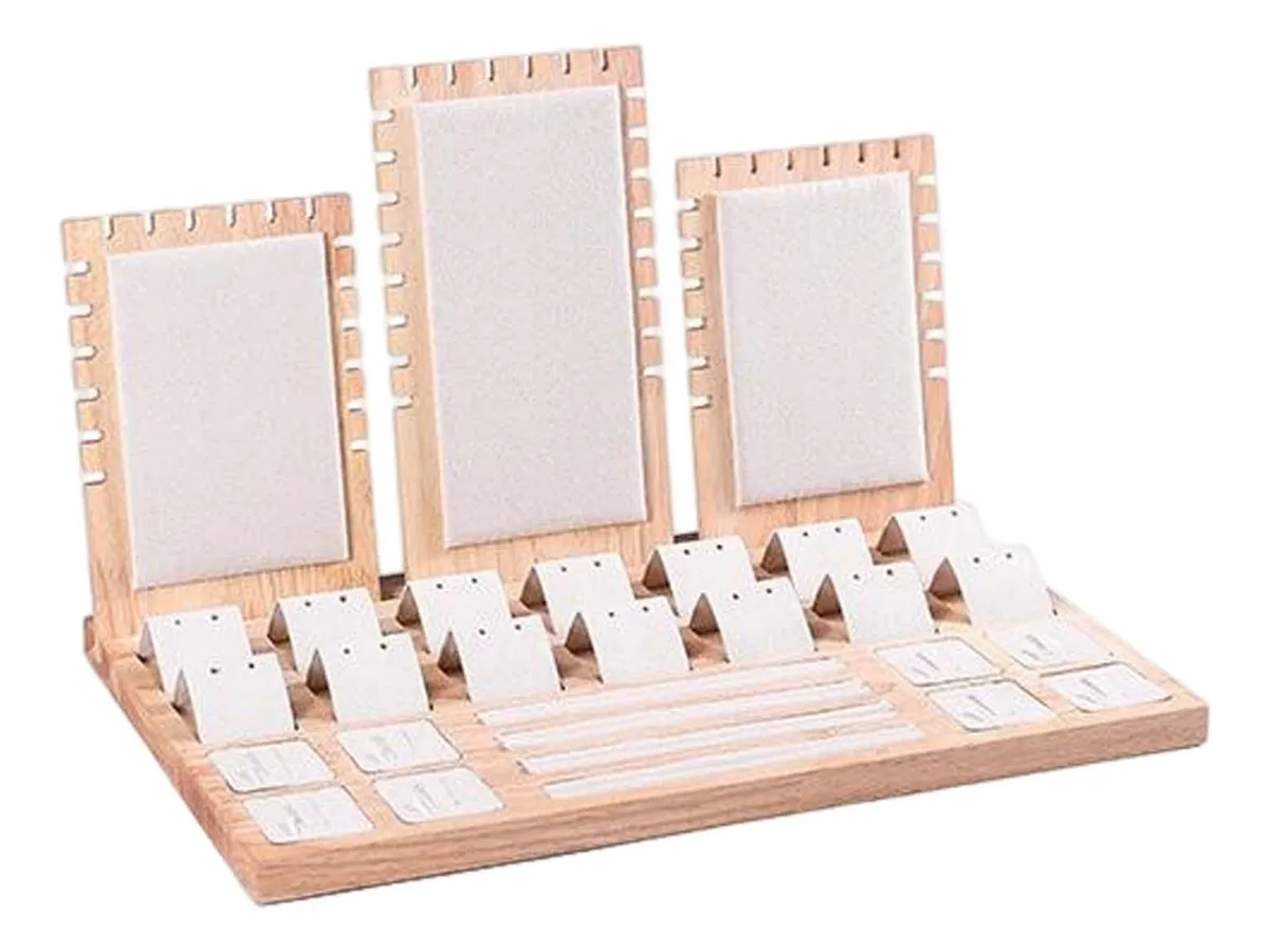 Expositor de joyas de terciopelo beige de Vayotoy