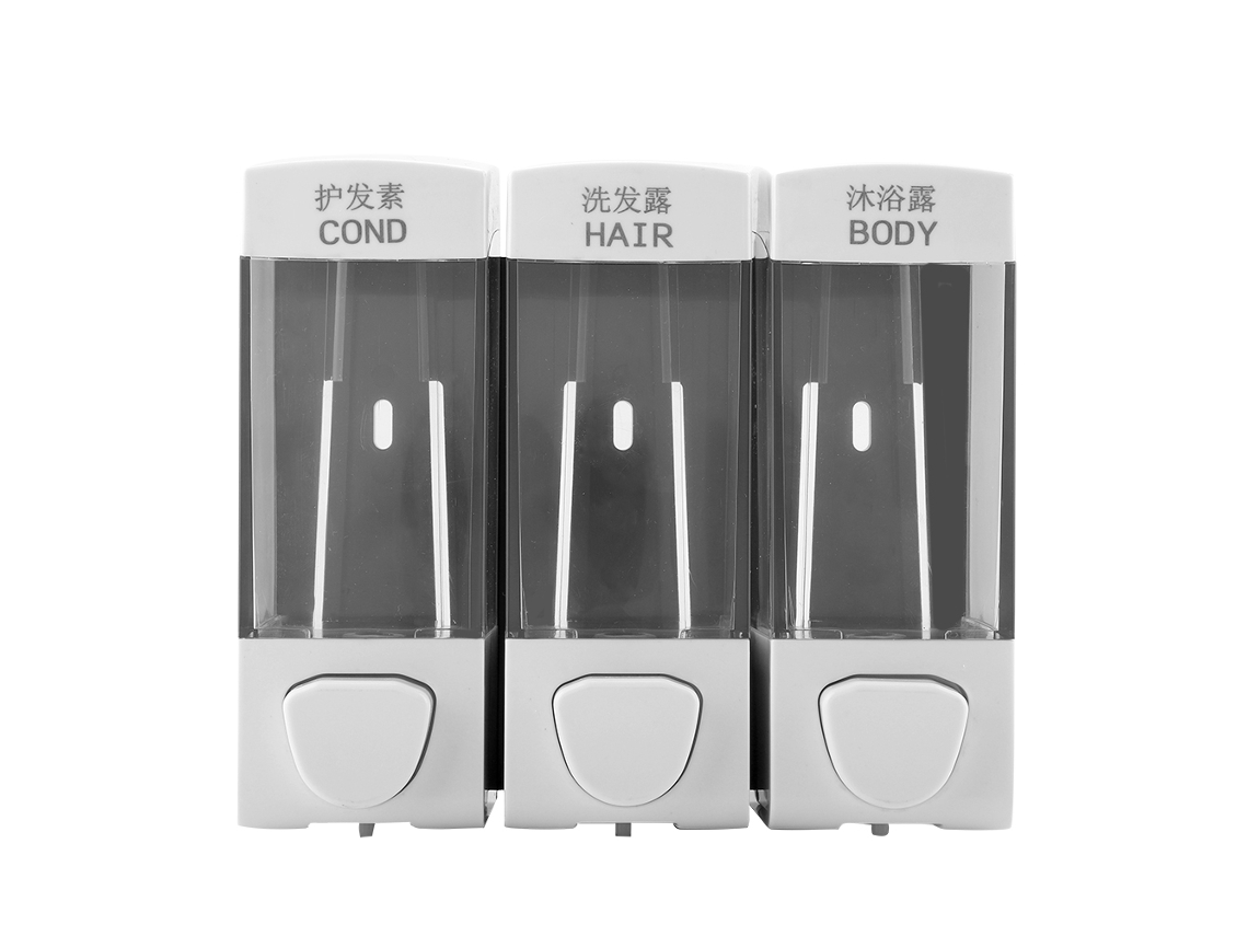 Dispensador De Jabón, Loción Y Champú De Pared Con 3 Compartimentos, Capacidad De 1050 Ml, Plástico Abs, Para Baños Y Hoteles.