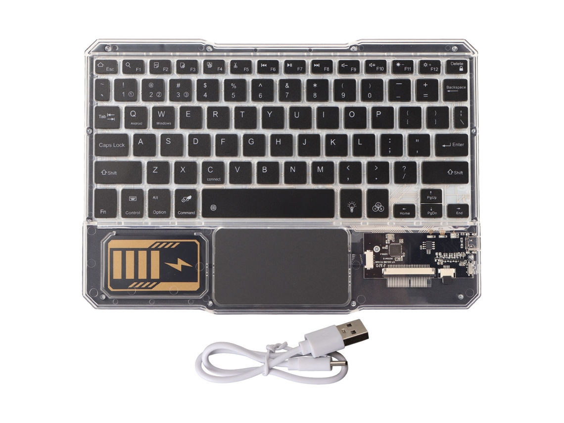 Teclado inalámbrico Bluetooth transparente para tableta