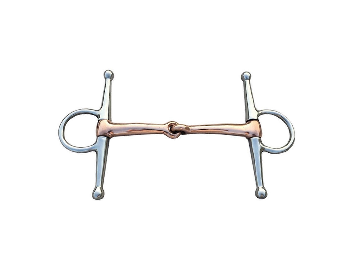 Herradura flexible para equitación, acero inoxidable, almohadillas completas, cobre, doble articulación, doble cierre, 135 mm