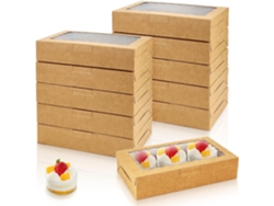 40 cajas Kraft para galletas con ventana transparente de 18x11x3 cm – Cajas para dulces y postres para fiestas, bodas y Navidad
