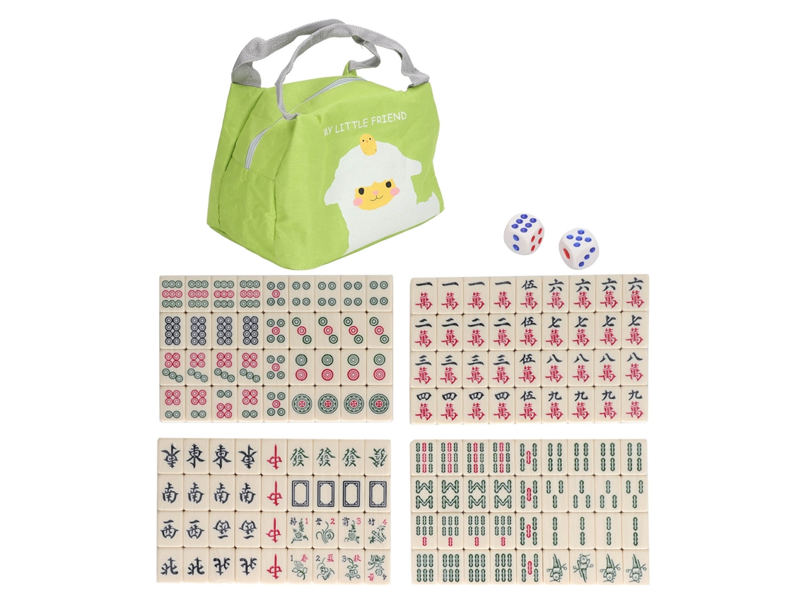 Mesa Pequeña Tradicional China De Mahjong En Melamina Con Diseños Claros, Ideal Para Viajes Y Para El Hogar.