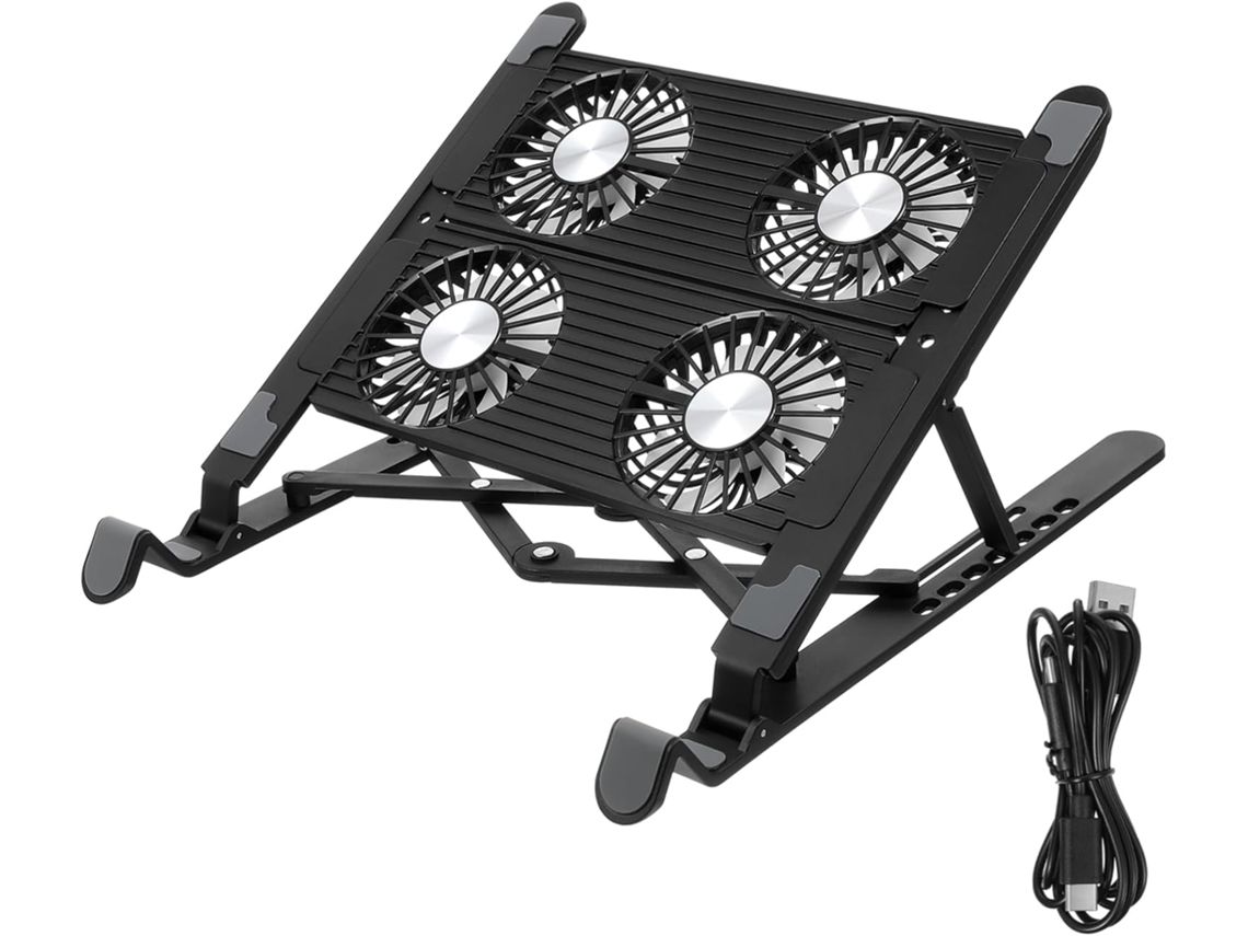 Soporte Para Portátil Con 4 Ventiladores, Resistente Para Ordenador De Sobremesa.