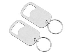 Abrebotellas De Acero Inoxidable Portátil Con Llavero Pequeño Duradero 2 Piezas Color Plata