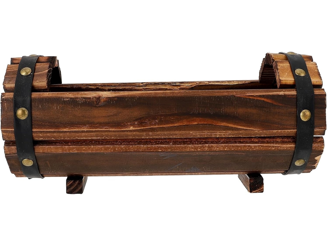 Soporte Para Macetas De Madera Gruesa De Estilo Retro, Macetero Grande Para Exteriores.