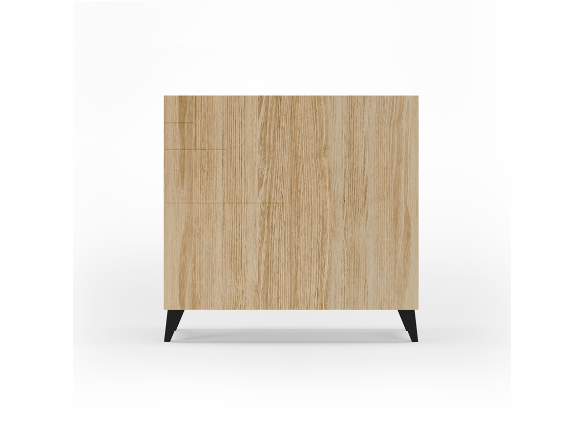 Mueble zapatero HERDASA Bergen Roble dorado, patas negro (87 x 90 x 27 cm)