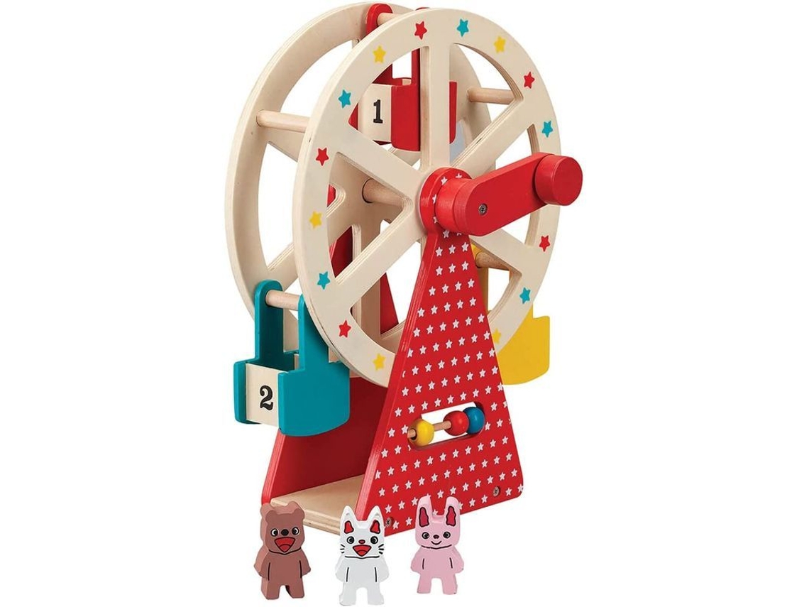 Noria De Madera Para Niños Con Animales Y Ábaco, 100% Pino.
