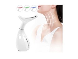 Masajeador facial y de cuello para el cuidado de la piel con calor, 45 °C, 5 y 3 modos de masaje, recargable, para mujeres y hombres, eléctrico, blanco, Yunzii