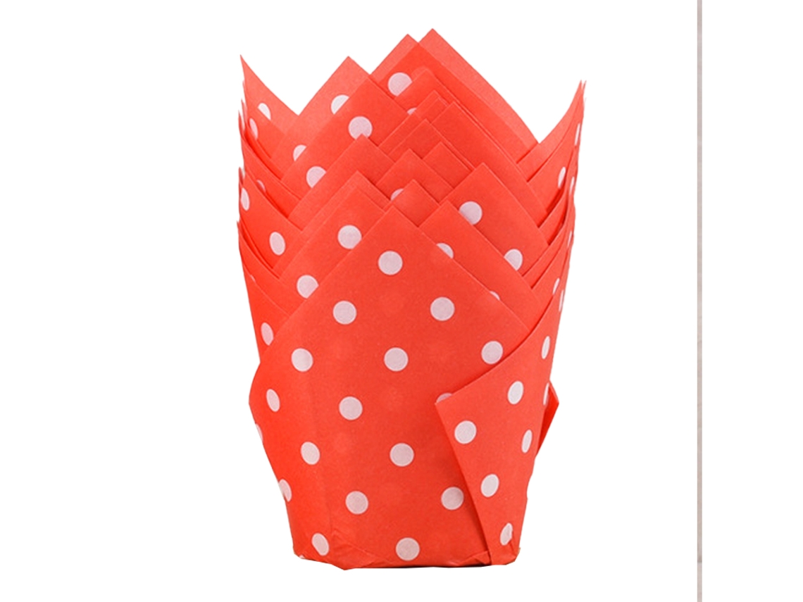 Vasos de papel desechables de tulipán para hornear, vasos para muffins a prueba de grasa para horno NEVEANCE
