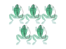 Danu26-5pcs Señuelo Suave Transparente Verde Con Anzuelo Simple Anticaída Para Pesca