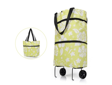 Equipo porttil del carro de la compra del carro del viaje, bolso del tirn plegable[Amarillo]