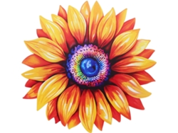 Decoración Pared Única Elegante Forma Girasol Estar Dormitorio Escultura Artística Metal Sala