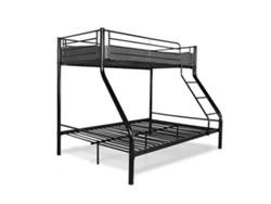 Litera Doble Metal Negro 1 Colchón Encimera 90X190Cm SALDOSYSTOCKS