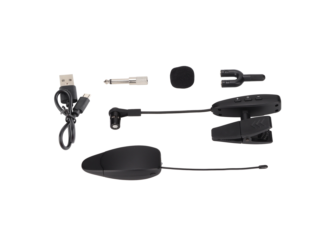 Mali microfone Sem Fio para Instrumentos Uhf Clip Rotativo 360° Condensador Sistema Receptor e Transmissor