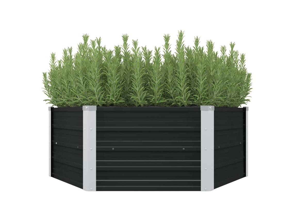 Jardinera VIDAXL Antracita Acero ( 129x129x45 cm)