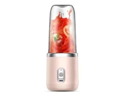 Mini licuadora USB extractora de jugo para batidos batidos con 6 cuchillas exprimidor de jugo de licuadora manual - Rosa AUTREMENT