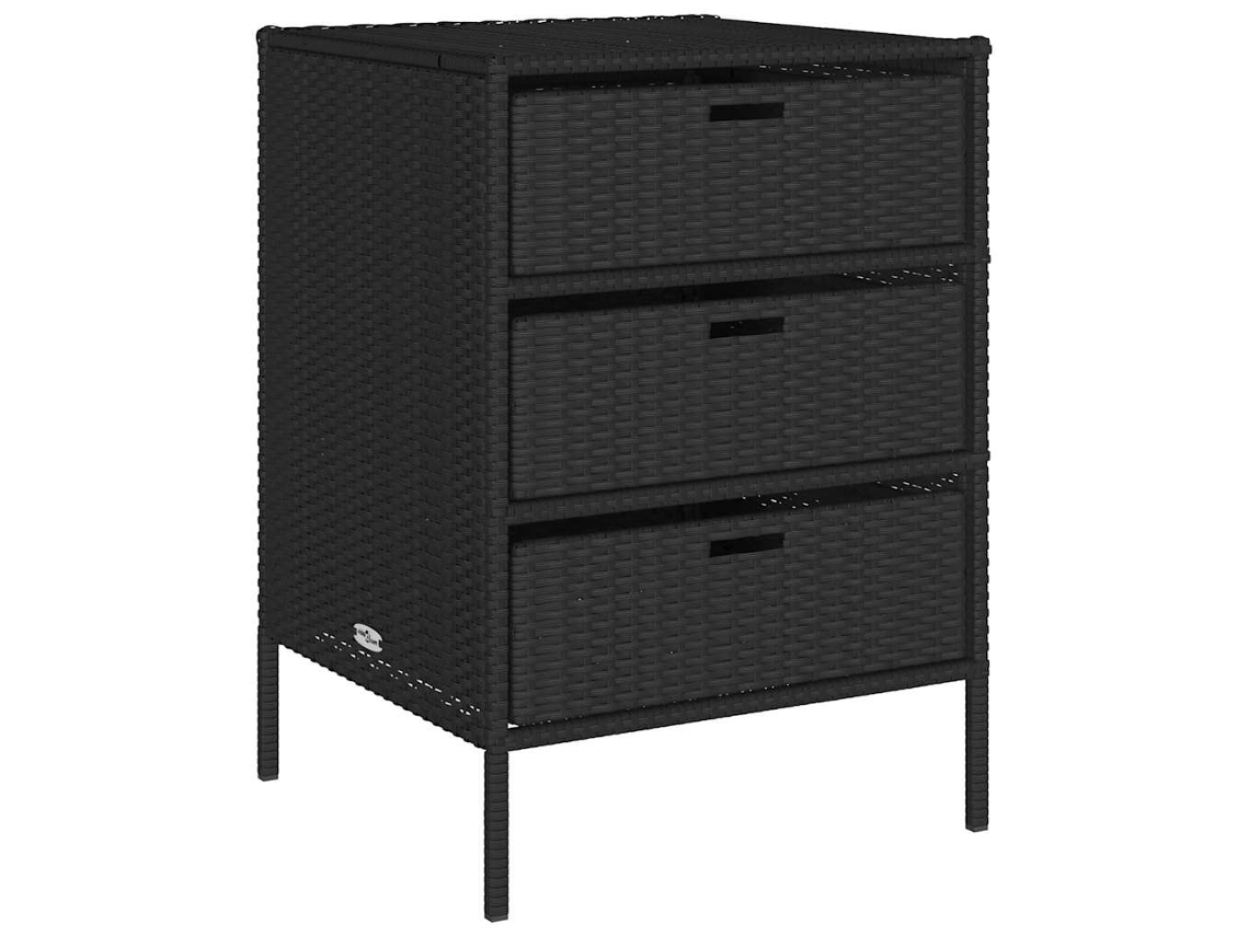 Armario de jardín 55x59x80 cm Mimbre Negro EXCLUSIVO MAISON