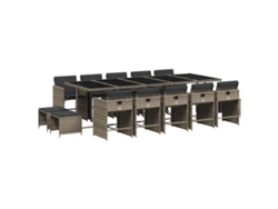Maison Exclusive - Set Comedor De Jardín Con Cojines 15 Pzas Ratán Sintético Gris