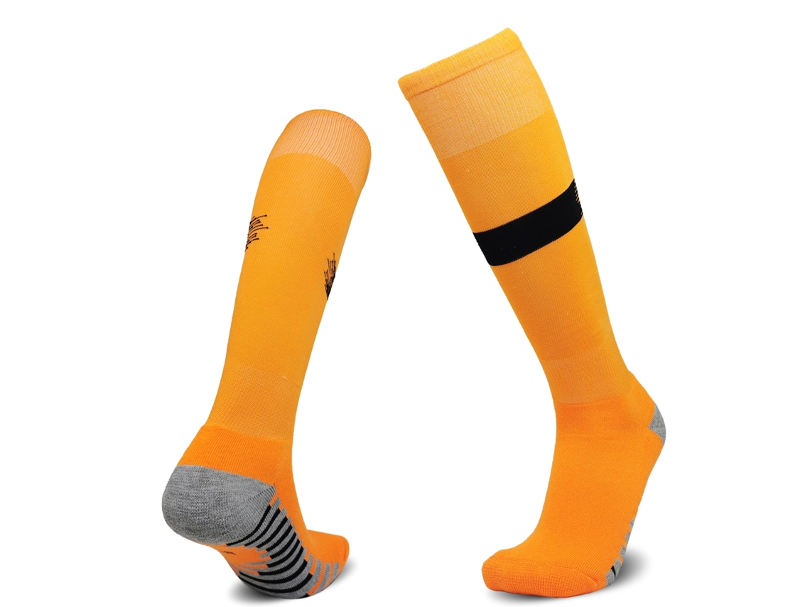 (amarillo) Calcetines De Fútbol Para Niños Y Niñas, De Algodón Transpirable, Antideslizantes, Hasta La Rodilla.
