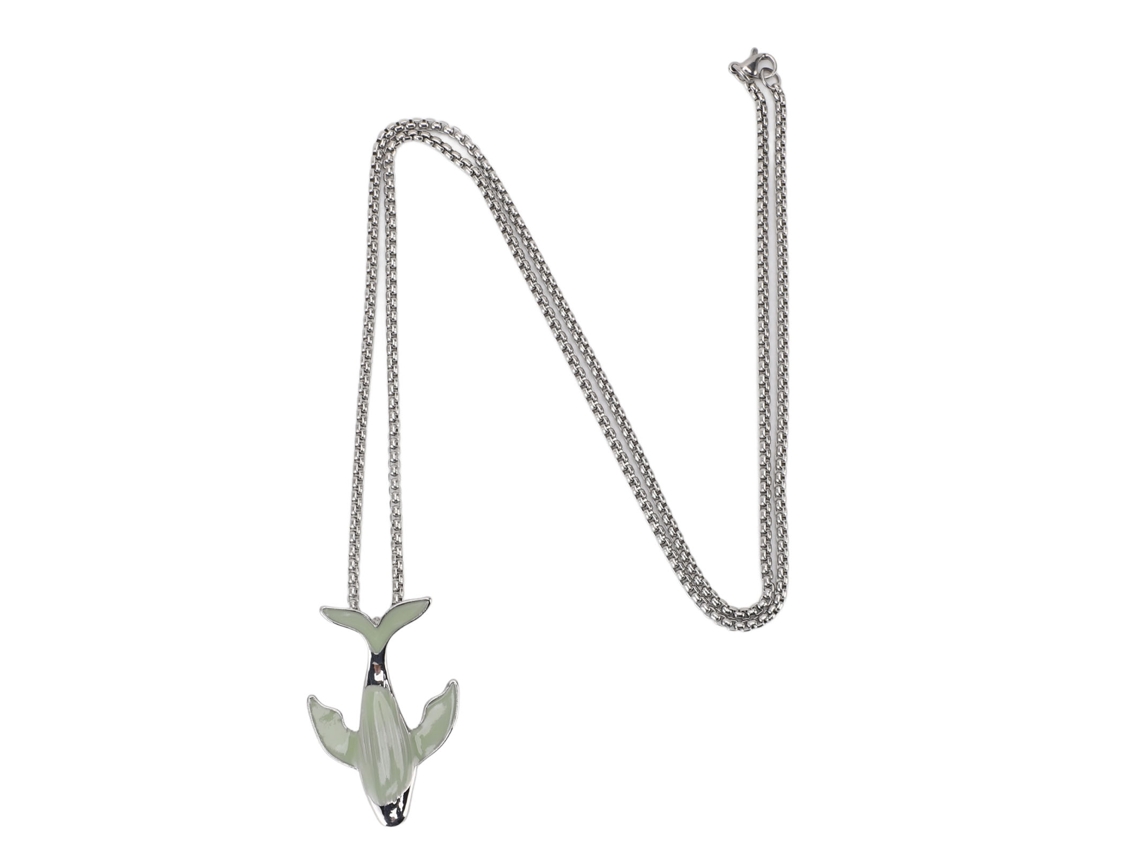 Collar De Ballena Luminosa Con Colgante Brillante, Animal Marino, Collar Largo, Joyería De Moda Para Mujeres Y Hombres, Cian