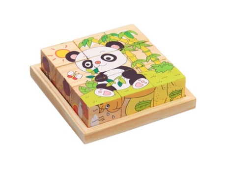 Juguetes para niños Rompecabezas de madera 3D Juguete educativo Panda Cube Puzzle