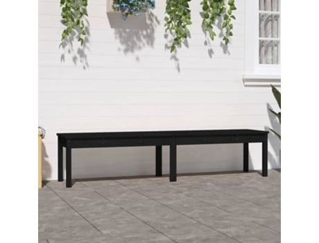 Banco De Jardín VIDAXL Negro Madera (203.5x44x45 cm)