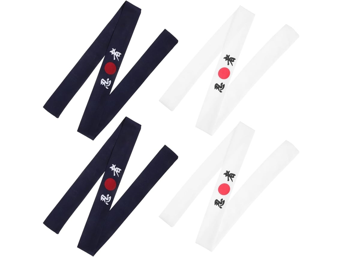 Diademas Japonesas De 4 Piezas Para Chef De Sushi, Diademas Estilo Ninja, De Accesorios Para Disfraces.