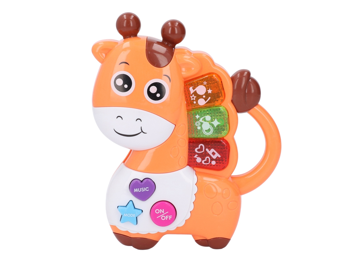 Rebe-juguete Musical De Jirafa Educativo Teclado Electrónico Infantil Niño Animal Piano Cartel Orange