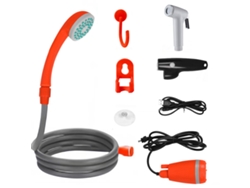 Bomba de ducha portátil para exteriores, ducha eléctrica recargable por USB, ideal para viajes, camping, lavado de coches, naranja Cuich