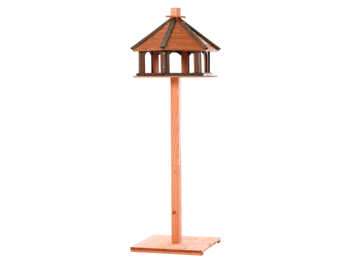 Casita/comedero Para Pájaros, Madera, 52x130cm, Natural