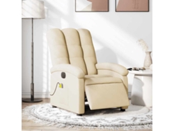 Sillón reclinable de terciopelo con reposapiés, color crema, HARLANV1